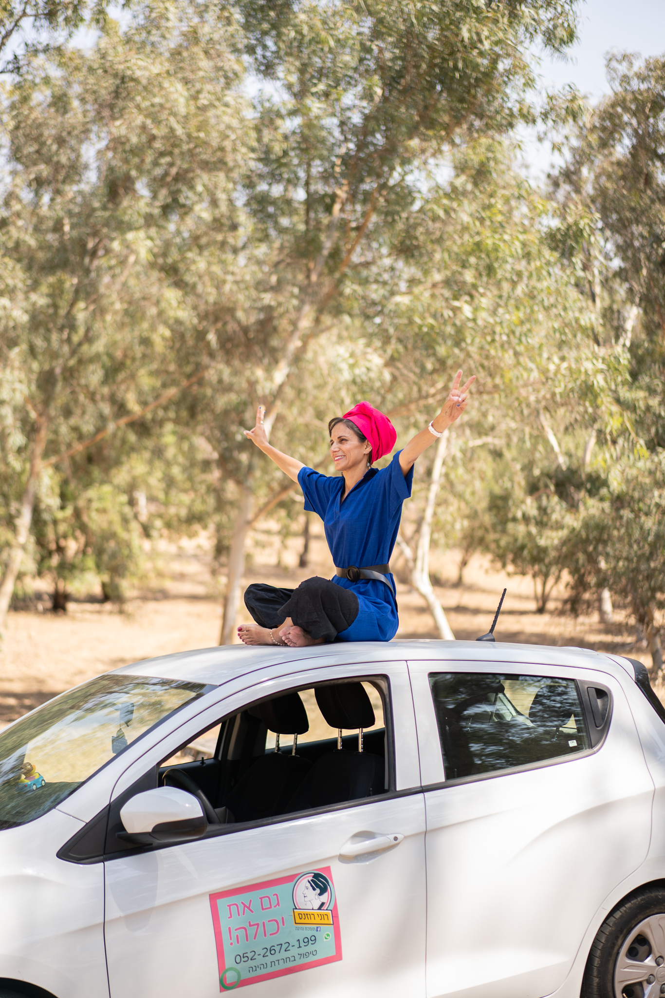 Woman confident in car