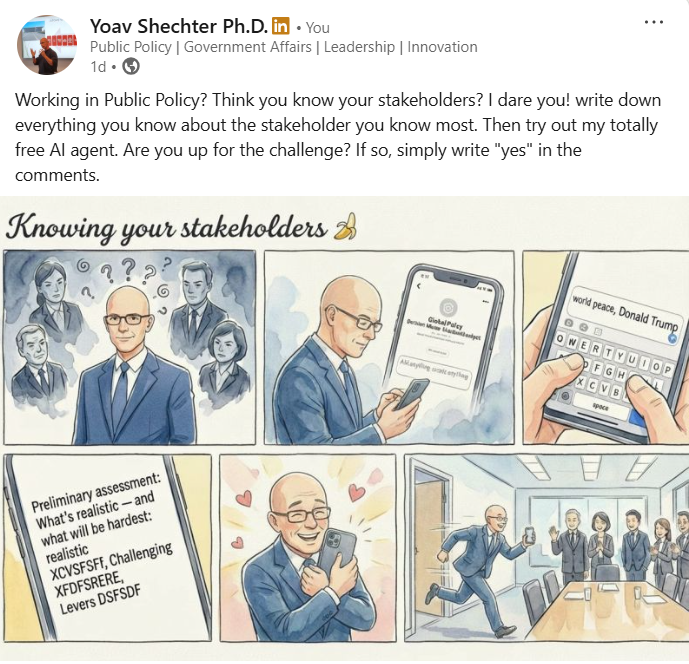 Yoav Schechter - LinkedIn Post on Public Policy